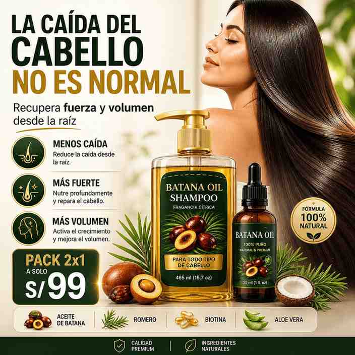 🔥 OFERTA HOY — SHAMPOO + ACEITE DE BATANA EN 1 SOLO TRATAMIENTO